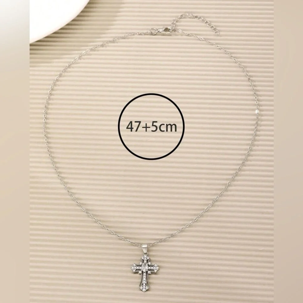 Inlay Cross Pendant Necklace - Picture 3 of 5